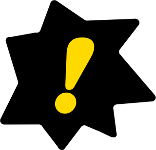 The “!” star in black with a yellow mark